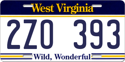 WV license plate 2ZO393