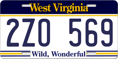 WV license plate 2ZO569
