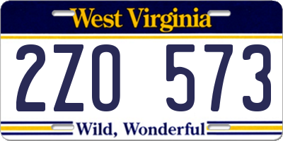 WV license plate 2ZO573