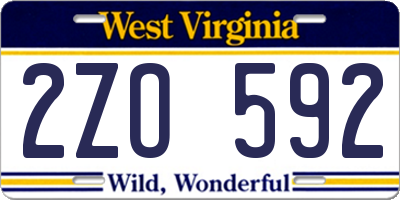 WV license plate 2ZO592