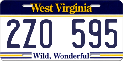 WV license plate 2ZO595