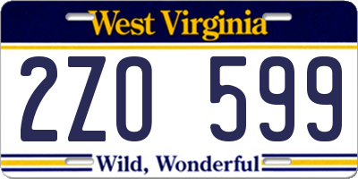 WV license plate 2ZO599