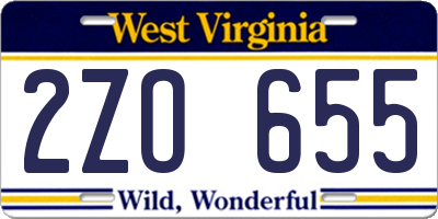 WV license plate 2ZO655