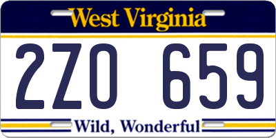 WV license plate 2ZO659