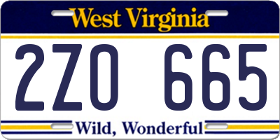 WV license plate 2ZO665