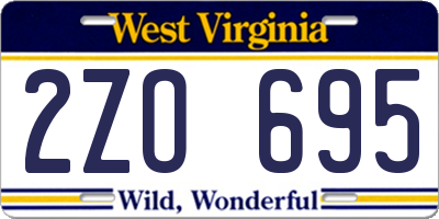 WV license plate 2ZO695