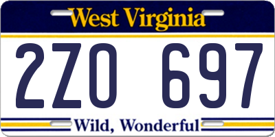 WV license plate 2ZO697