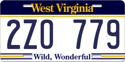 WV license plate 2ZO779
