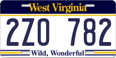 WV license plate 2ZO782