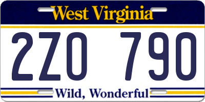 WV license plate 2ZO790