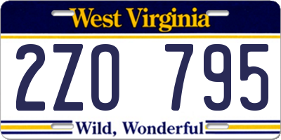WV license plate 2ZO795