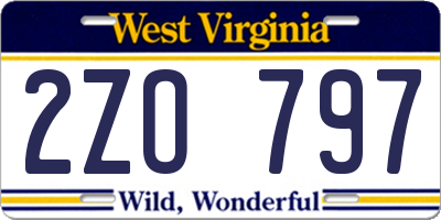 WV license plate 2ZO797