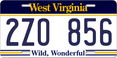 WV license plate 2ZO856