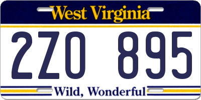 WV license plate 2ZO895