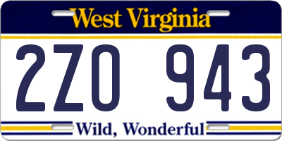 WV license plate 2ZO943