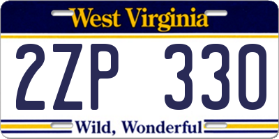 WV license plate 2ZP330