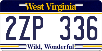 WV license plate 2ZP336
