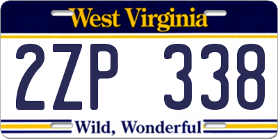 WV license plate 2ZP338