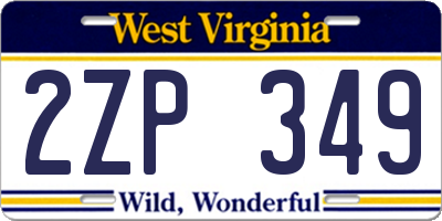WV license plate 2ZP349