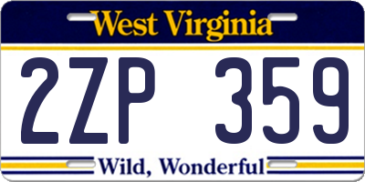 WV license plate 2ZP359