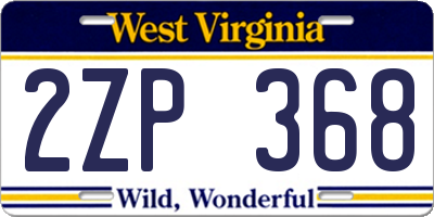 WV license plate 2ZP368