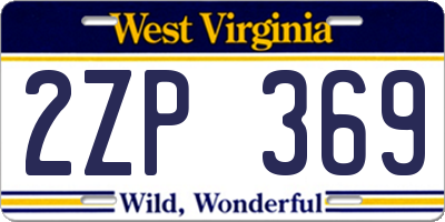 WV license plate 2ZP369