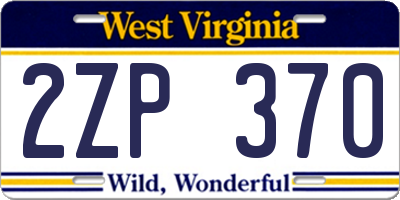 WV license plate 2ZP370