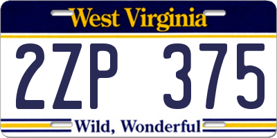 WV license plate 2ZP375