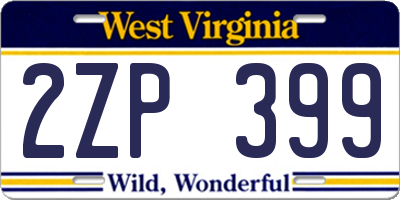 WV license plate 2ZP399