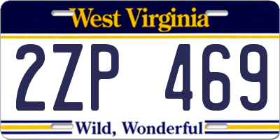 WV license plate 2ZP469