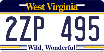 WV license plate 2ZP495
