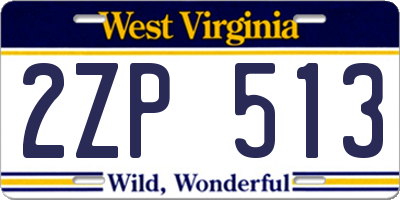 WV license plate 2ZP513