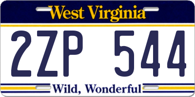 WV license plate 2ZP544