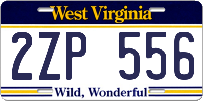 WV license plate 2ZP556