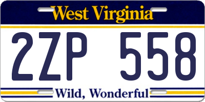 WV license plate 2ZP558