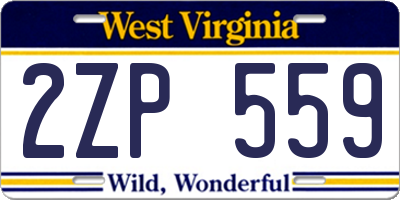 WV license plate 2ZP559
