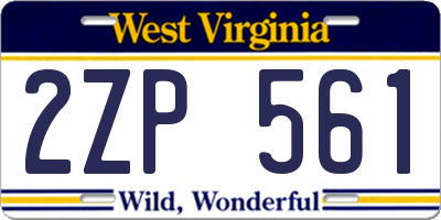 WV license plate 2ZP561