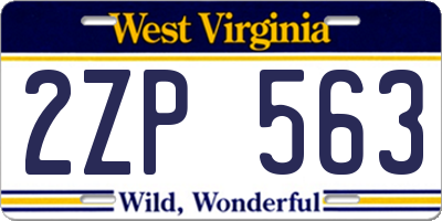 WV license plate 2ZP563