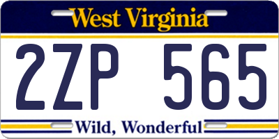 WV license plate 2ZP565