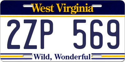 WV license plate 2ZP569