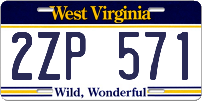 WV license plate 2ZP571