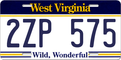 WV license plate 2ZP575