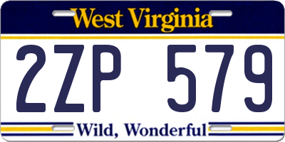 WV license plate 2ZP579