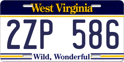 WV license plate 2ZP586