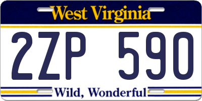 WV license plate 2ZP590