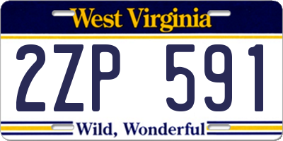 WV license plate 2ZP591