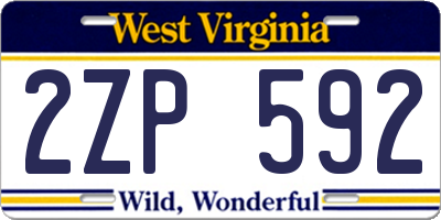 WV license plate 2ZP592