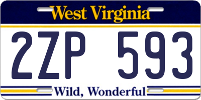 WV license plate 2ZP593