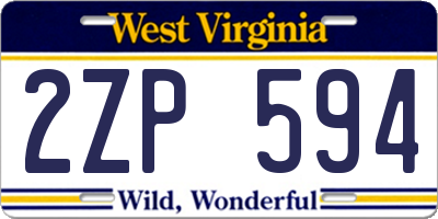 WV license plate 2ZP594