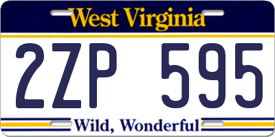 WV license plate 2ZP595